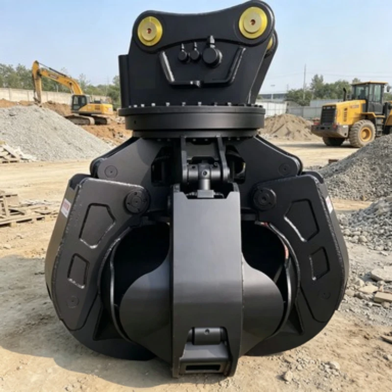 Orange Peel Grab with 360° Rotation Flexible Scrap Sorting Grapple Attachment