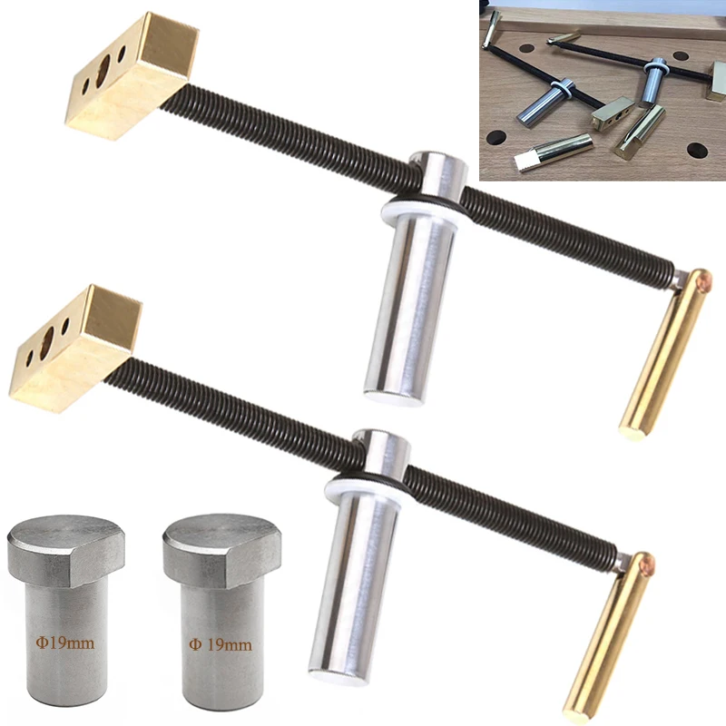 

Woodworking Desktop Clip Brass Quick Hold Down Clamp Fast Fixed Clip Woodworking Workbench Peg Brake Stops Clamp 19MM Dog Tool
