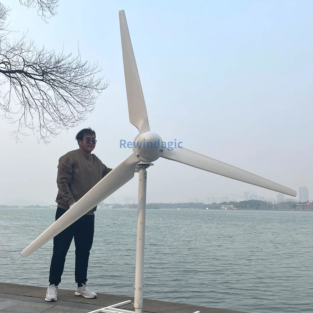 

Free Energy 8KW 10KW 48V 96V 120V 220V Horizontal Wind Turbine Generator With Controller Low RPM Windmill For Farm Home Boat Use