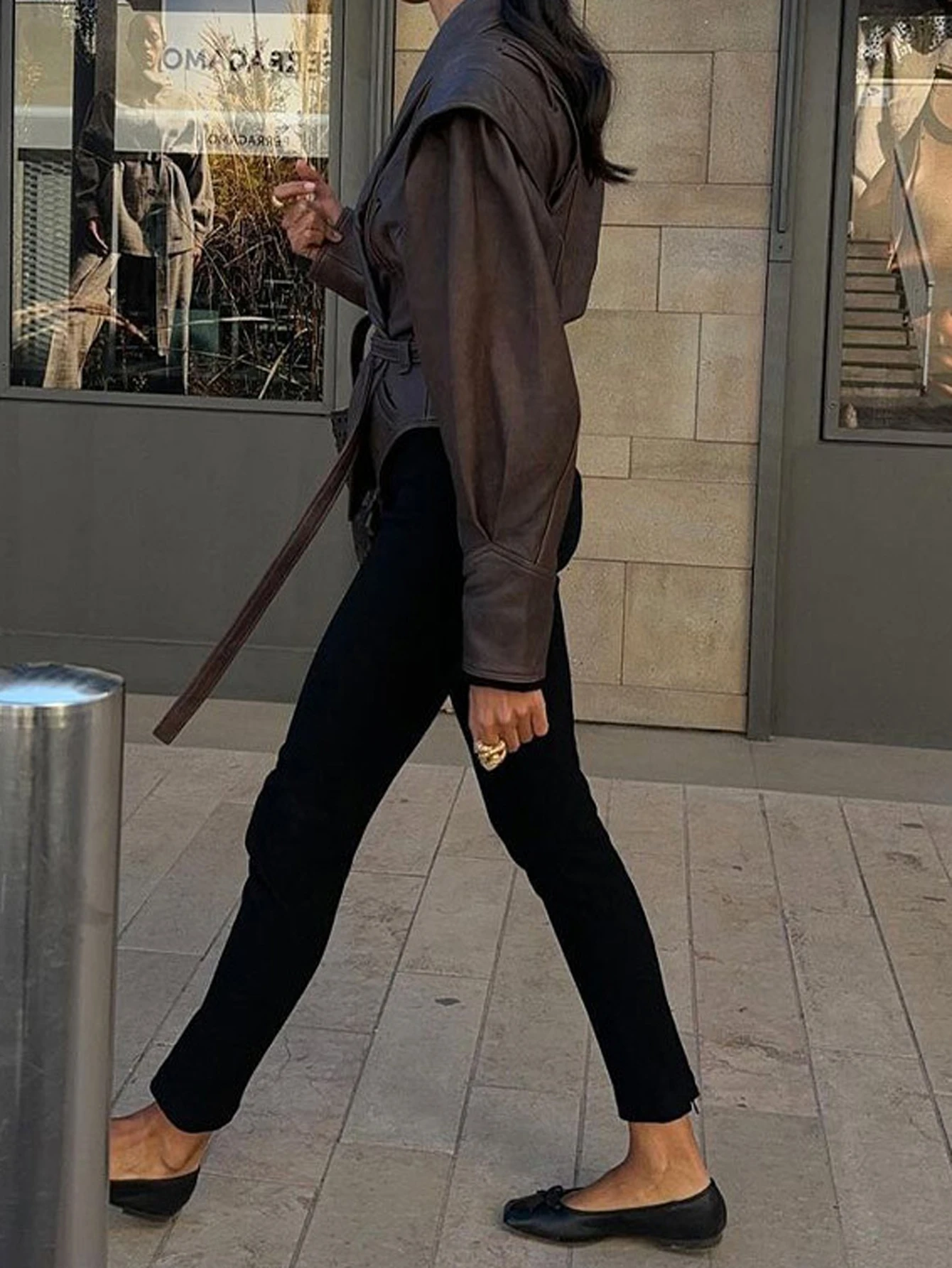 여성용 시크한 단색 가을 코트, 허리띠 장식, 긴 소매, 숄 칼라, 하이 스트리트 스타일, 쿨하고 달콤한 패션