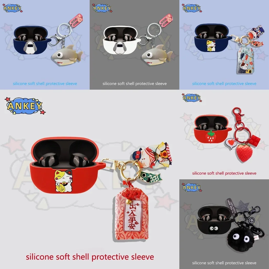 Étui pour écouteurs Jabra Elite 8 Active / Elite 10 / Evolve 2 Buds, housse en Silicone, écouteurs requin mignons, protection souple Étui pour écouteurs Jabra Elite 8 Active / Elite 10 / Evolve 2 Buds, housse en Silicone, écouteurs requin mignons, protection souple