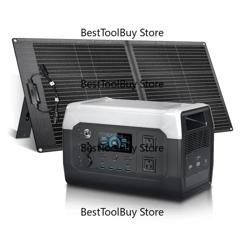 

Power Station with 100W Solar Panel,1024Wh Battery,Solar Generator for Camping, Outdoors, Travel