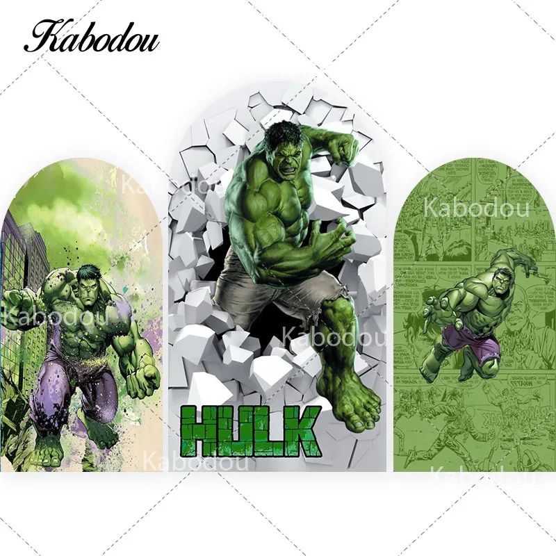 Marvel Green Hulk Arch Photo Backdrop Arched Wall Disney SuperHero Theme Boys Birthday Chiara Photography Background