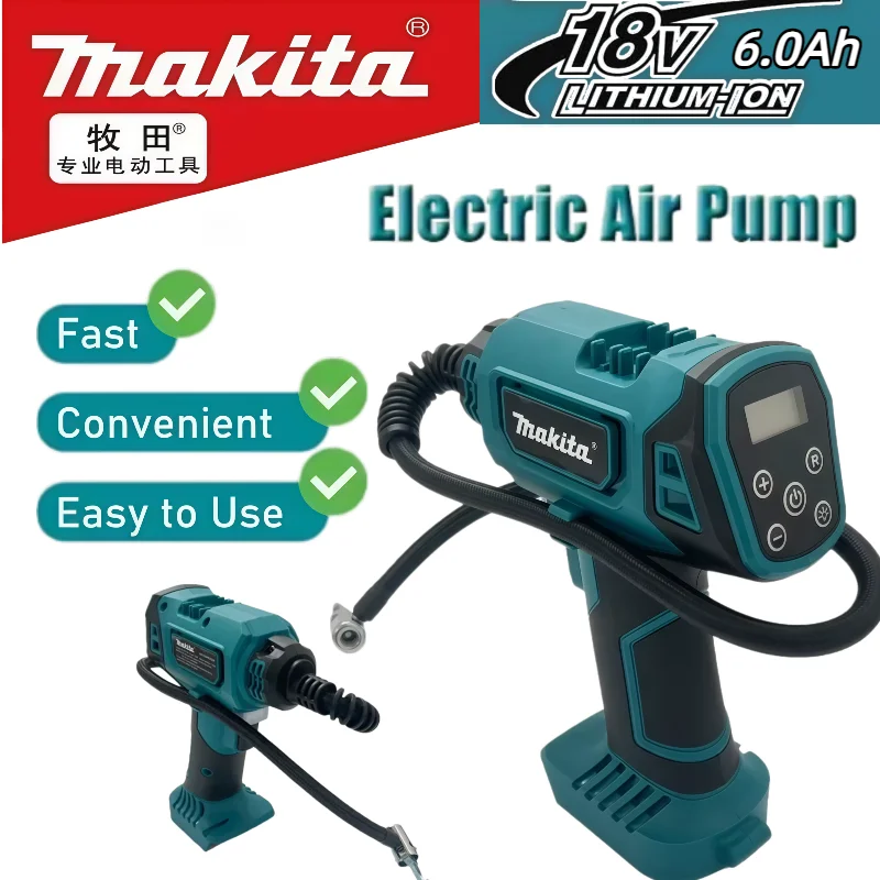 

Беспроводной электрический насос Makita, автомобильный компрессор, автоматический ручной воздушный компрессор, электроинструмент