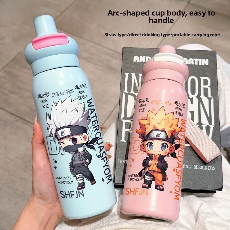 

Naruto Water Bottle Large Capacity 316 Stainless Steel Anime Thermos Portable Sports Mug for Gym Outdoor Travel Insulated