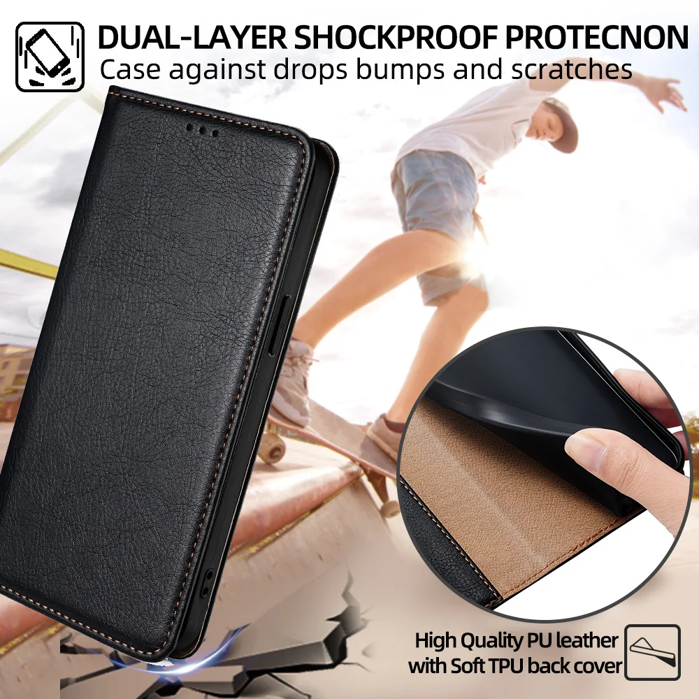 Wallet Cover Flip Case for OPPO R11S R15 A5 2025 Pro A6X A5X A80 Cases Kickstand Coque Card Slot Shell  Luxury Case Hard Shell