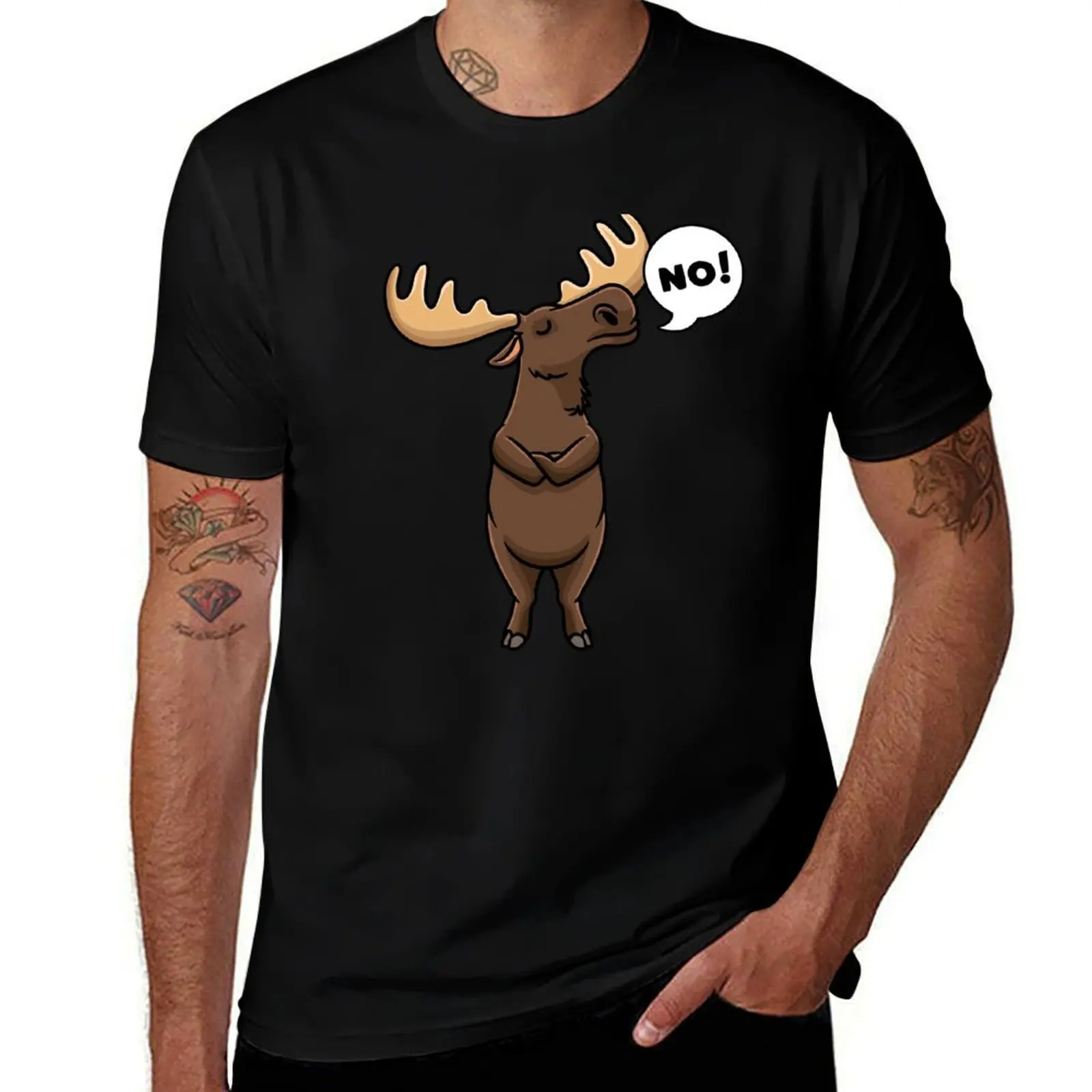 Stubborn Moose Deer Elk Men Women Kids T-Shirt Running Performance Short Sleeve Tee T-Shirt