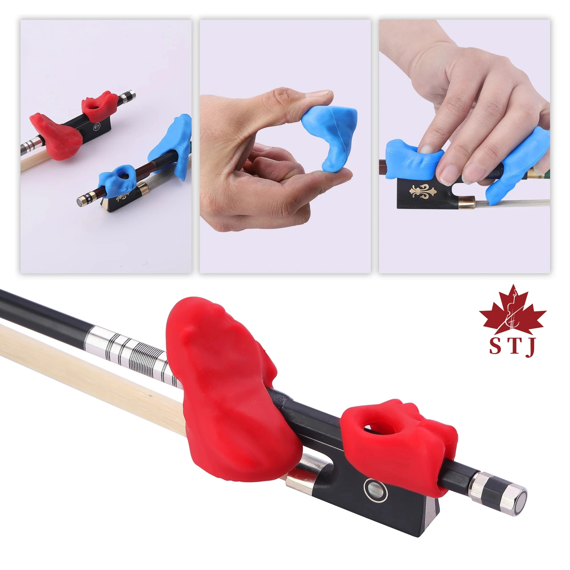 STJ Violin Correction Postures Grip Bow Violin Bow Hold Grip Corrector Silicone Violin Bows Fidde Accessories Pose Orthoses Bow