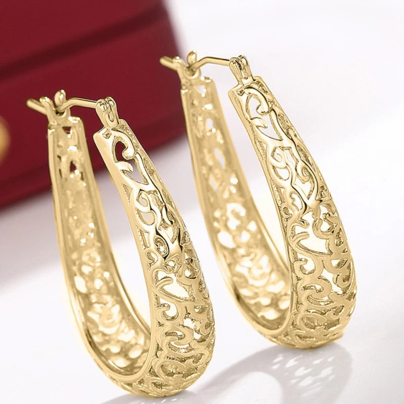 New Fashionable Temperament, Elegant Carving Patterns, Retro Distressed Ear Buckles, Women's U-shaped Ring, New Design