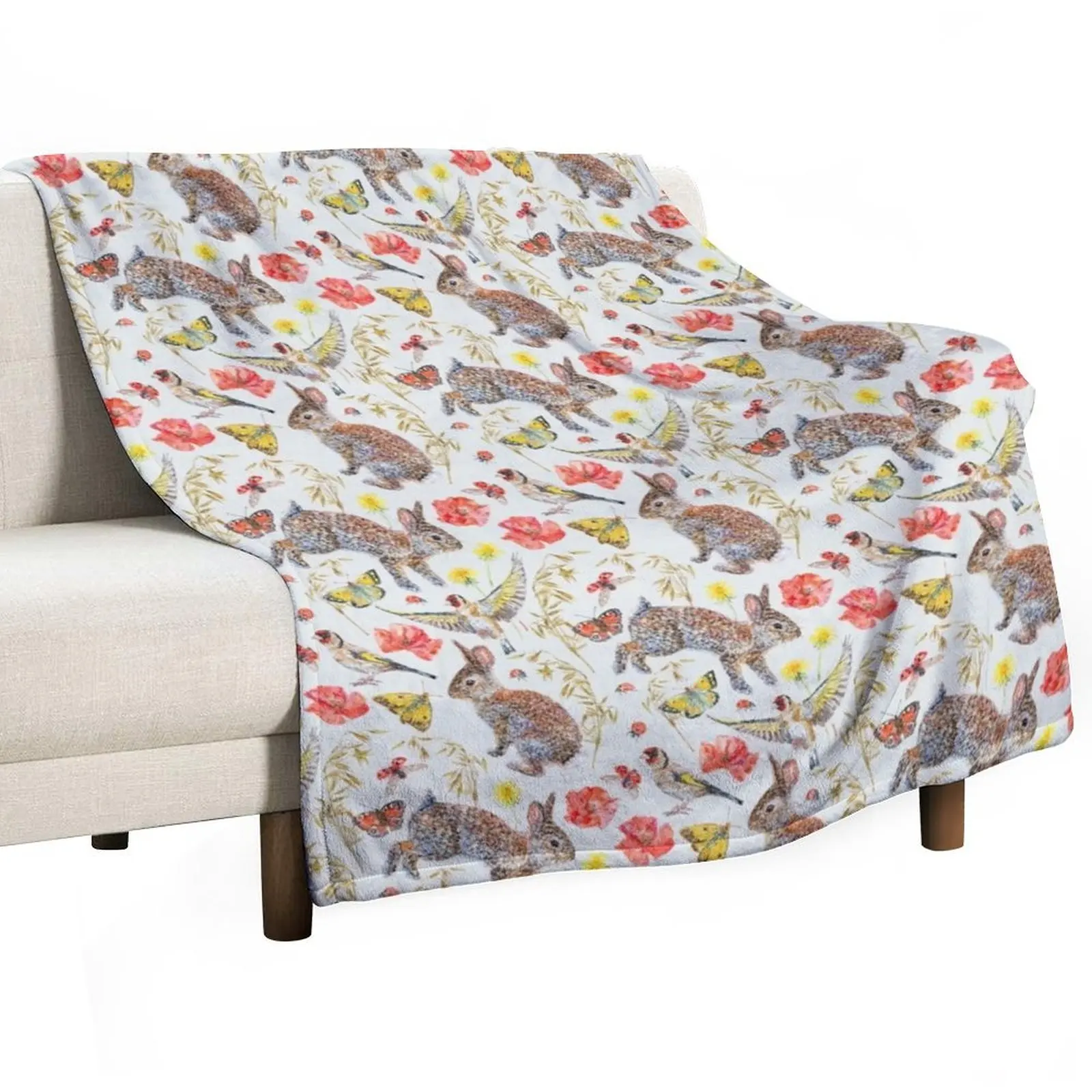 

Bunny Meadow - Mint Throw Blanket Soft Big Polar For Decorative Sofa Blankets