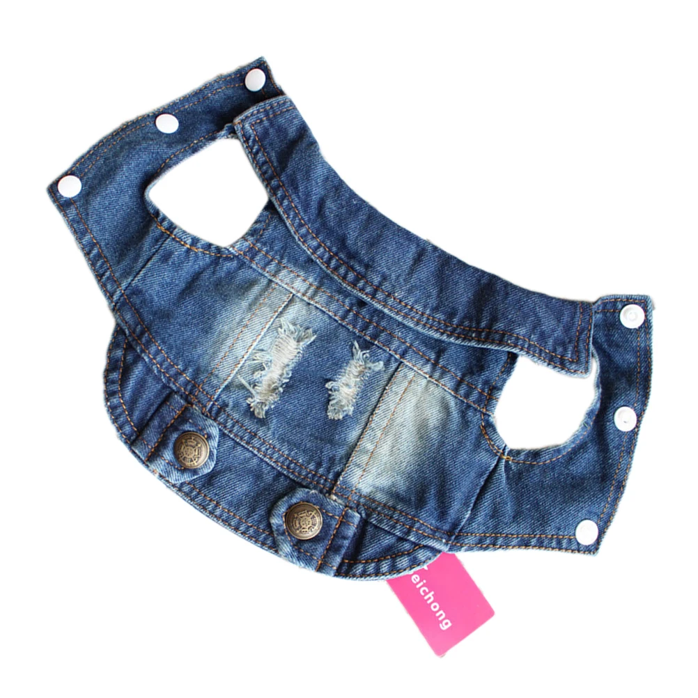 

Pet Denim Vest Cute Puppy Accessory Dog Chihuahua Jacket Apparel Medium Girl Coat Small Dogs