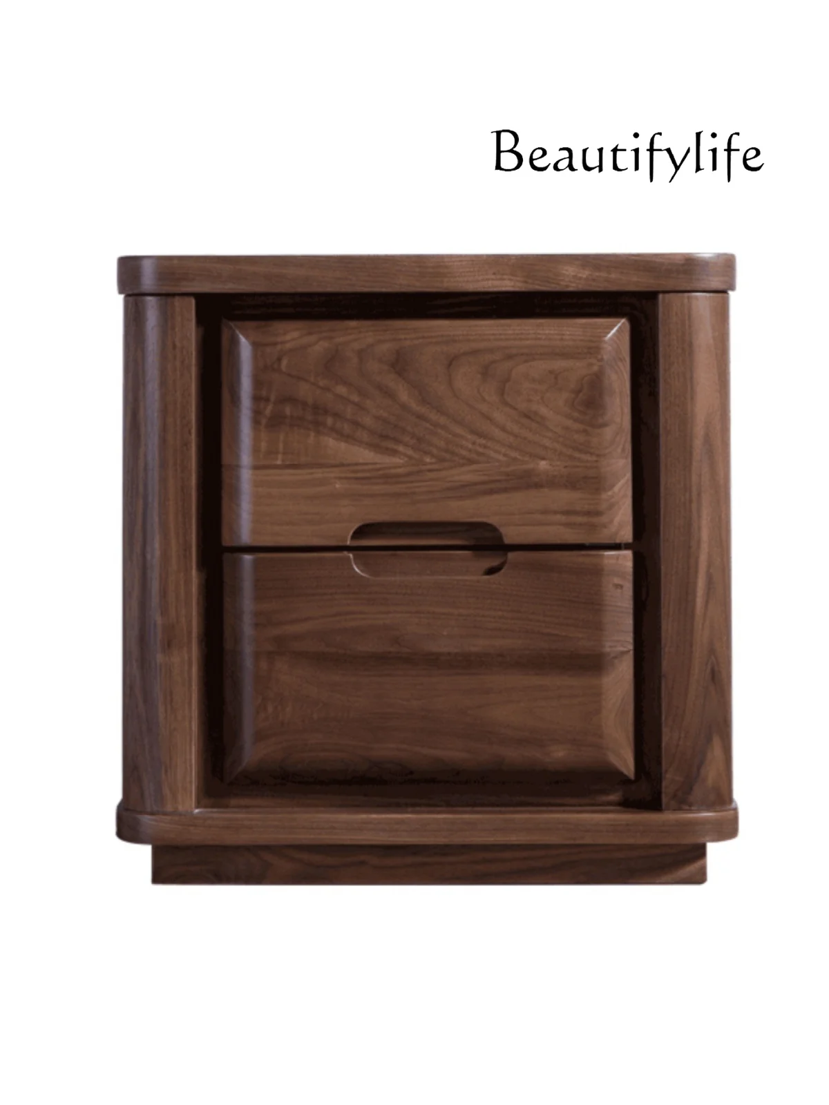 

Italian Minimalist Black Walnut Bedside Cabinet Bedroom and Household Modern Minimalist Bedside Storage Cabinet