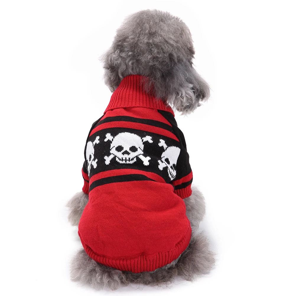 

Skull Dog Clothes Halloween Costume Soft Material Adorable Skull Design Easy to Put on L Size