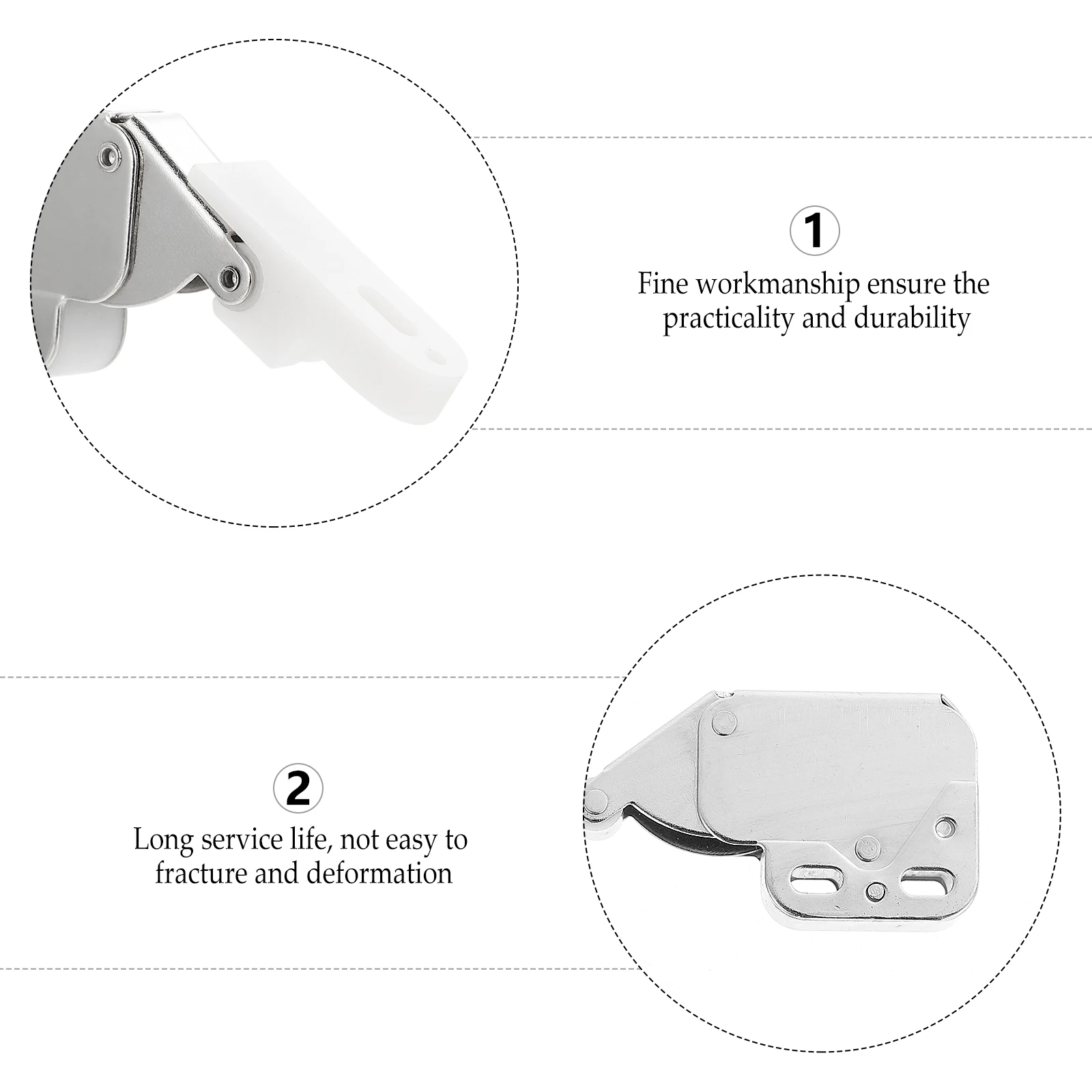 

6pcs Spring Loaded Release Latch Door Safety Cabinet Self-Locking Snap Durable Steel Nylon Material Furniture Mini Tip Latch