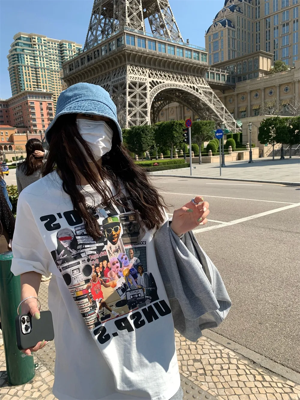 

Модная женская футболка Street Sle Oversize Bla Cotton ort Sve, одинаковый летний повседневный топ с круглым принтом для пар