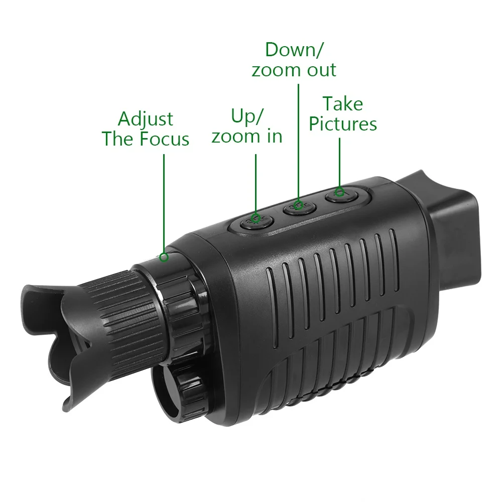 Dispositivo Visor Digital Visão Noturna Monocular 1080P Dispositivo Infravermelho 5X Zoom Digital Esportes Caça Telescópio Monocular Dia