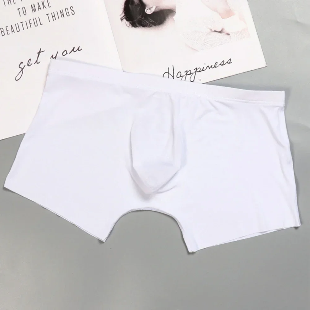 Men Sheer Ice Silk Boxers Briefs Breathable Comfortable Underpants Convex Pouch Shorts Quick-drying Seamless Underwear Lingerie