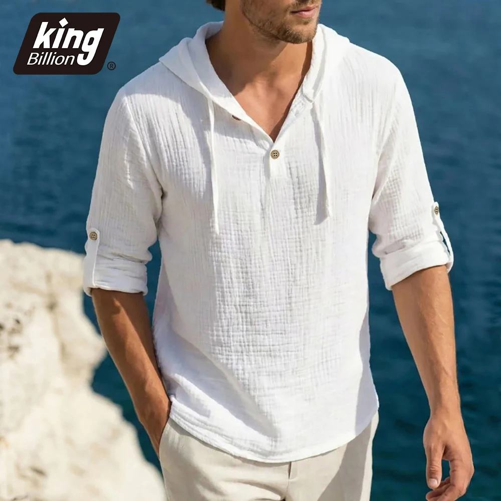 Men's Hooded T-shirt Cotton Cozy Breathable Fashion Vacation Beach Style Tees Casual Simple Design Solid Color Drawstring Tops