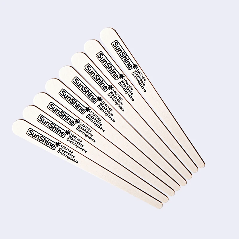 

SunShine 50Pcs Wooden Nail File Professional Nail Art Sanding Buffer Files 100/180 Double Side For Salon Manicure Pedicure