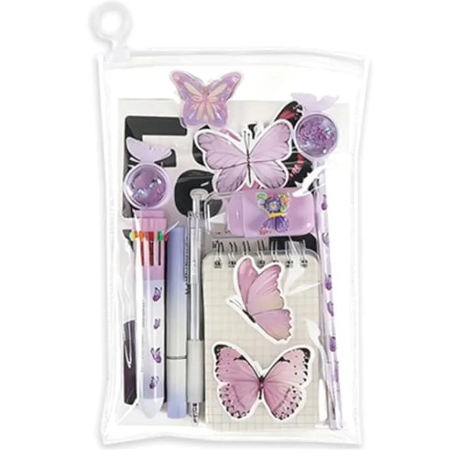

9 Pcs Cute Butterfly Stationery Set for Women Back to School Supplies Office Supplies Kawaii Stationery Gift
