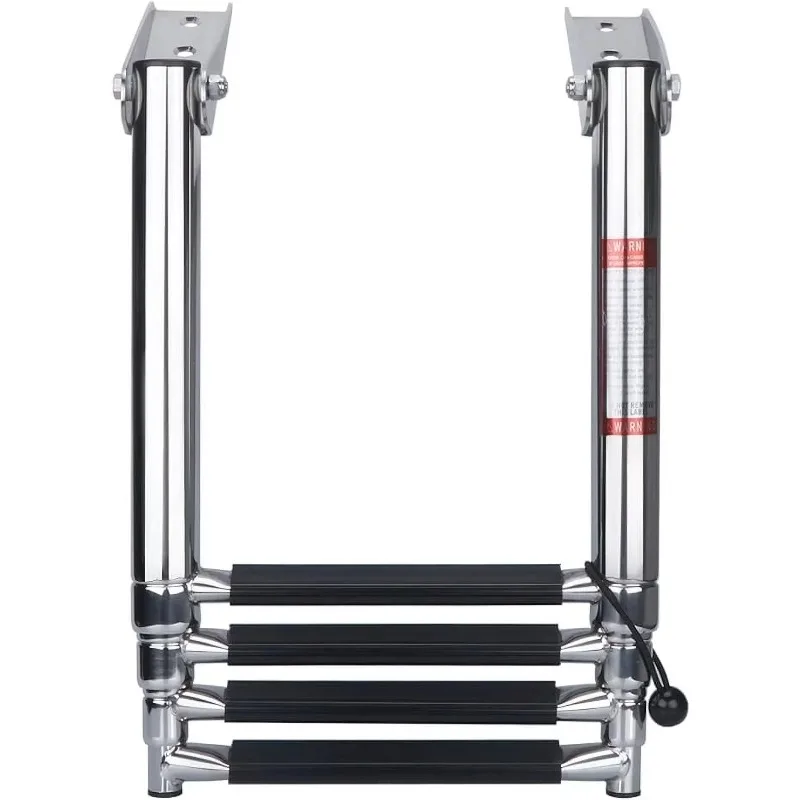 4 Step Under Platform Boarding Ladder With Handrail High Quality Stainless Steel For Marine Boat And Yacht Accessories