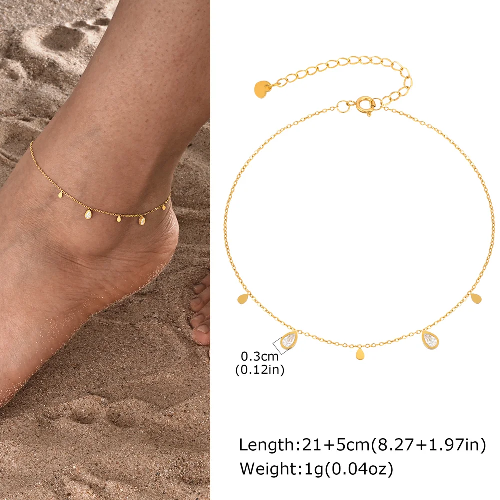 Herz-Fußkettchen aus Edelstahl für Damen, vergoldetes, zartes Fußkettchen-Armband, leichter Luxus-Fußschmuck, Partygeschenke für Mädchen