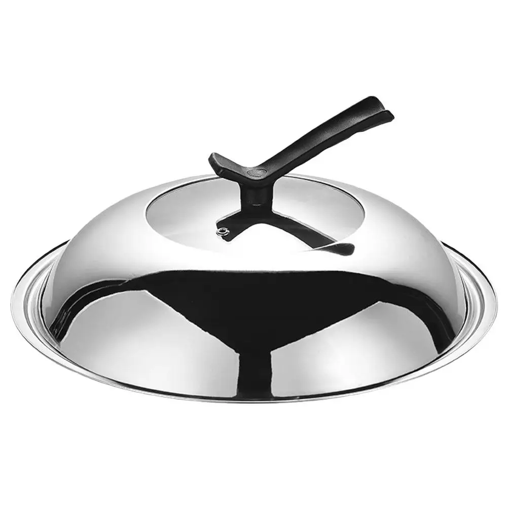 

Universal Glass Pot Cover Round Stainless Steel Pan Lid Cooking Kitchen Cookware Replacement Visible Cooking Pot Lid Wok Cover