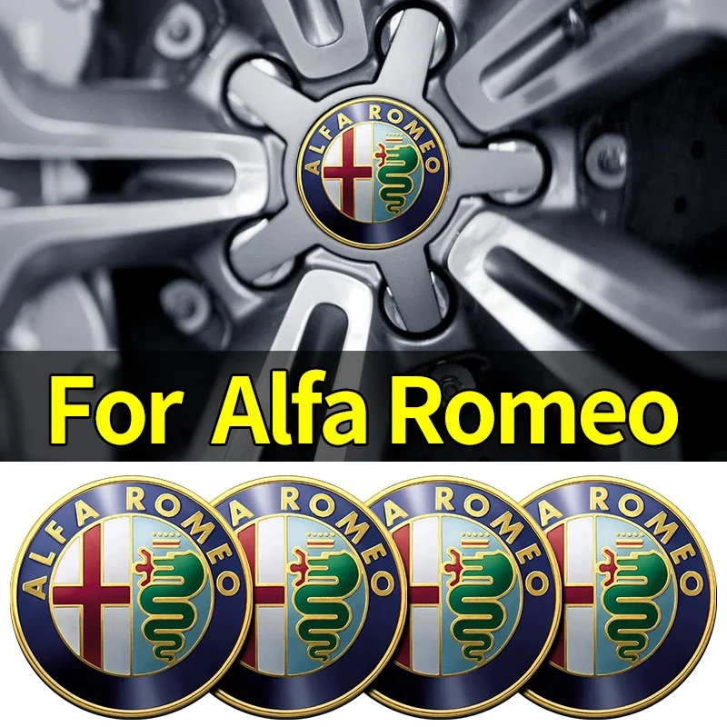

Car-styling 4pcs 56mm Auto Wheel Center Hub Caps Badge Decorative Sticker For Alfa Romeo Giulietta Spider GT Giulia Mito 147 156