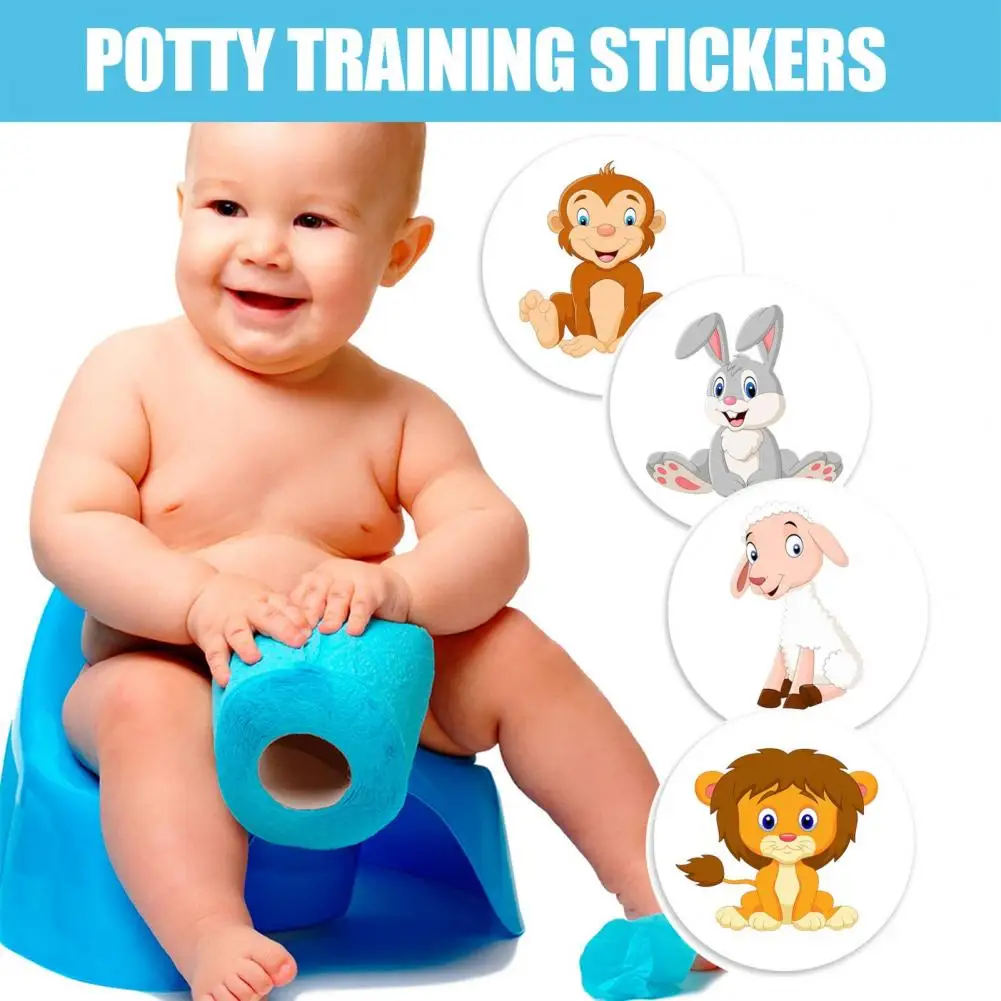 1 pacote de treinamento potty adesivo forte stickiness reforço positivo dos desenhos animados animal criança potty recompensa adesivo