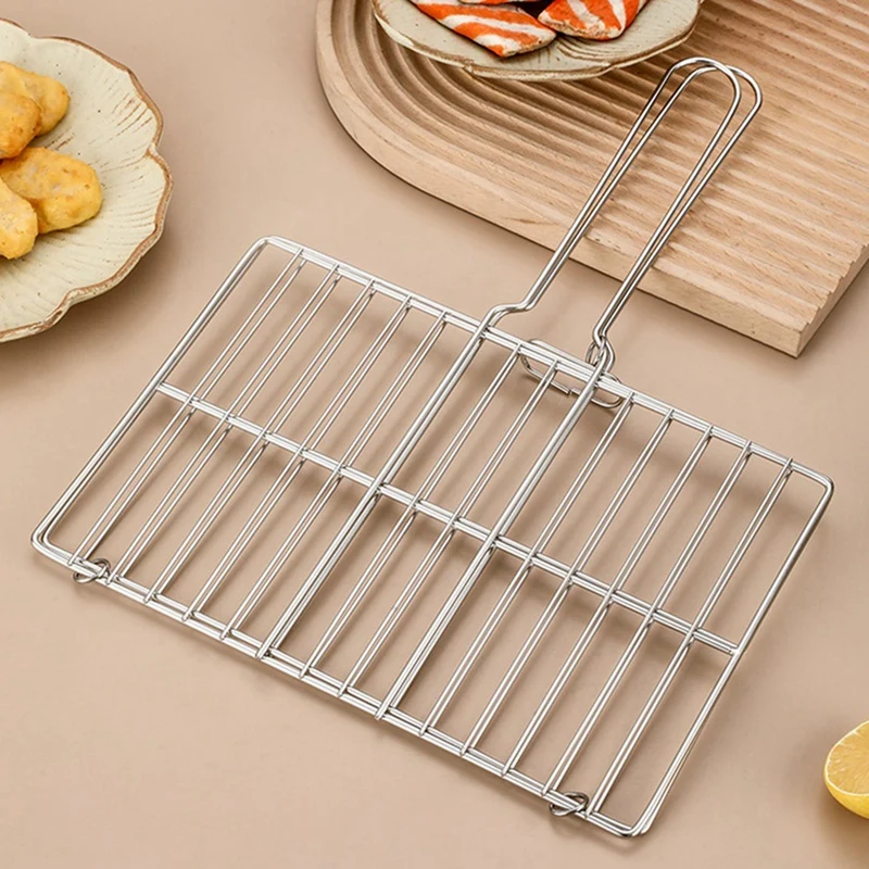 Flat Braai Grid Securely Holds Food For Grilling Outdoor Cooking Barbecue BBQ