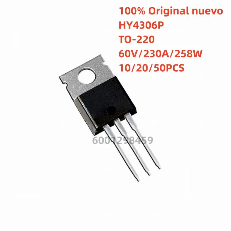 

100% original nuevo 10pcs - 50pcs HY4306P HY4306 TO-220 60V 230A 2.6mΩ 258W Transistor MOSFET