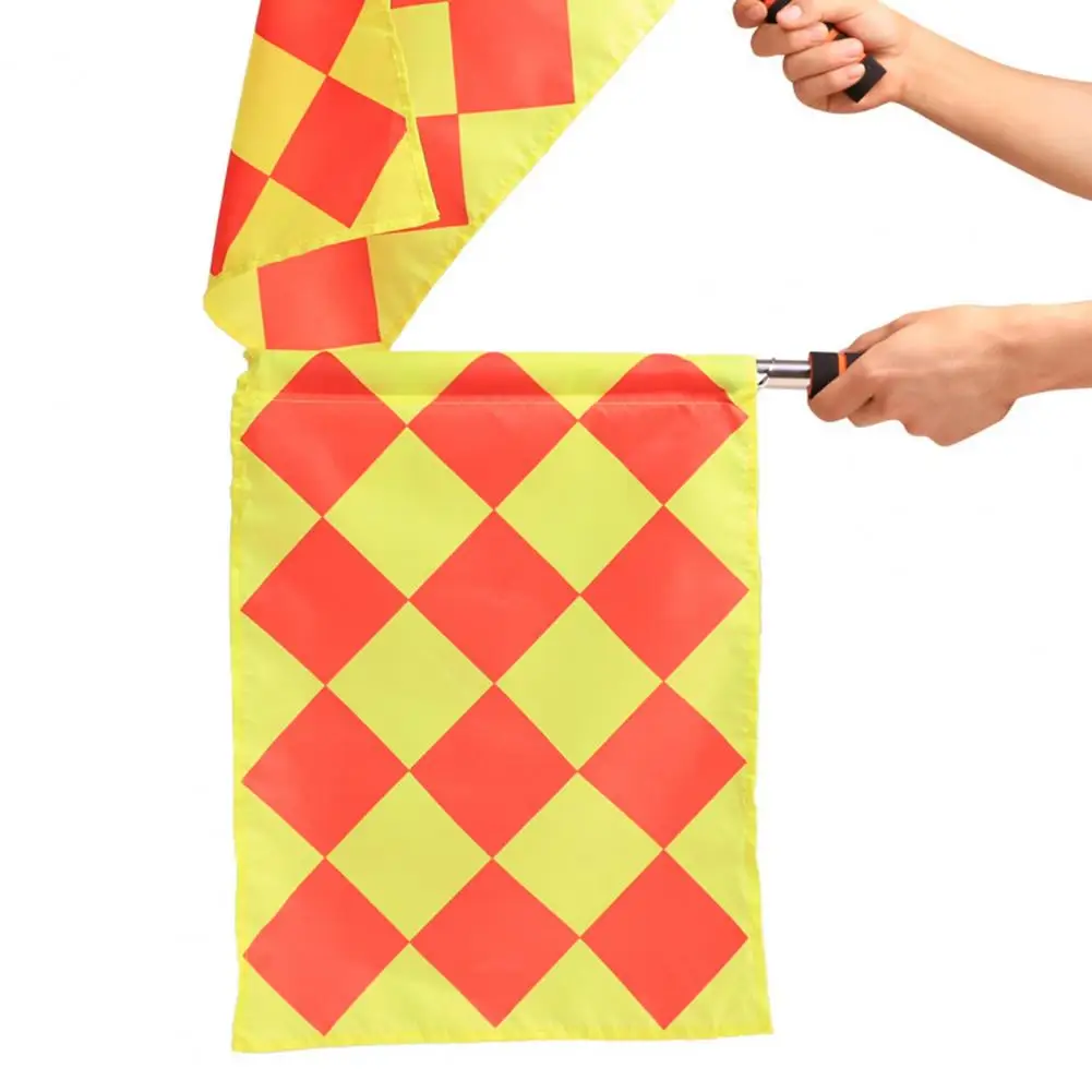 Signal Flag 1 Set Wear-resistant Plaid Not Easy to Deform  Soccer Judge Linesman Flag Referee Tool