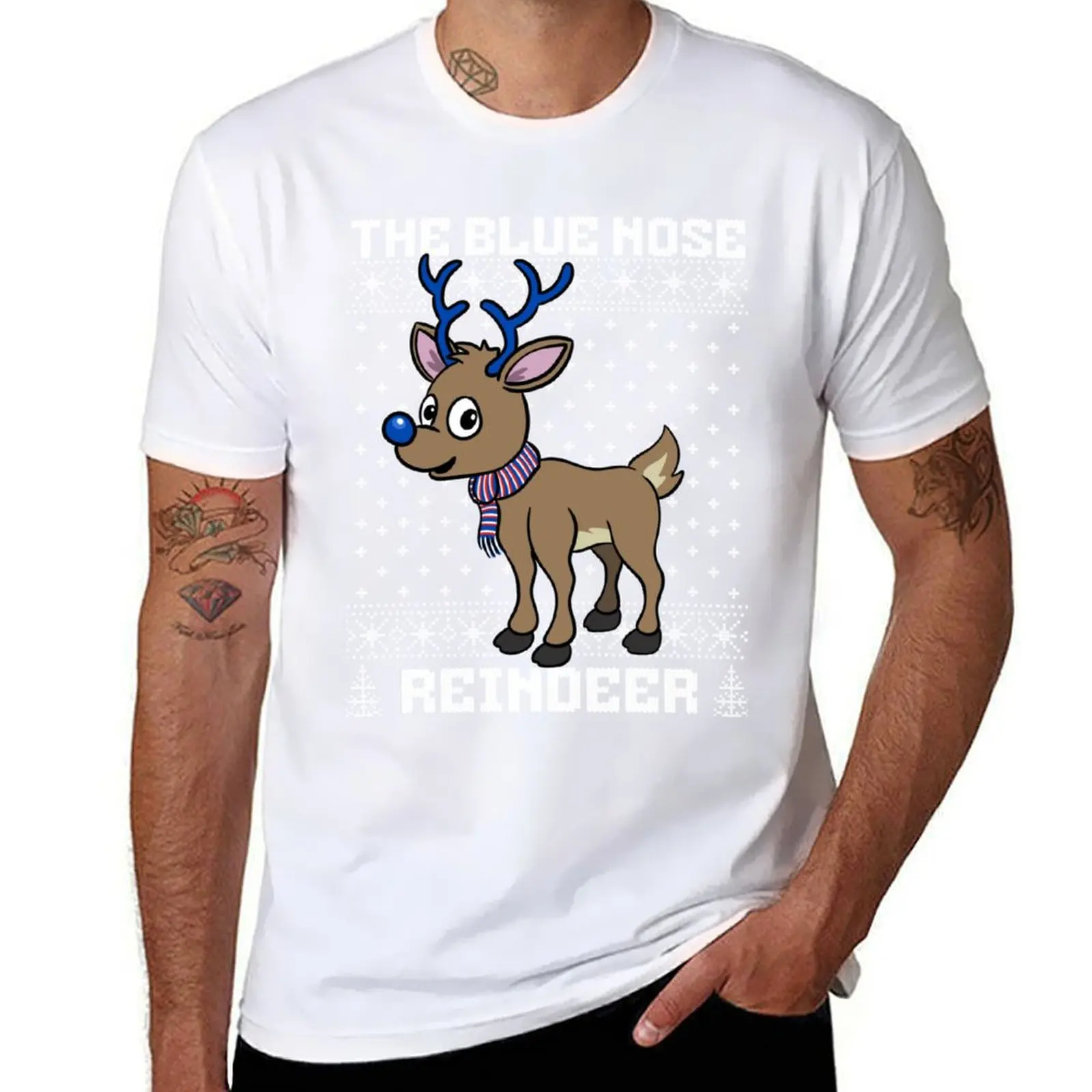 Blue Nose Reindeer Rangers Birmingham Everton FC Ugly Christmas Sweater Football XMas T-Shirt cotton t shirt man T-Shirt