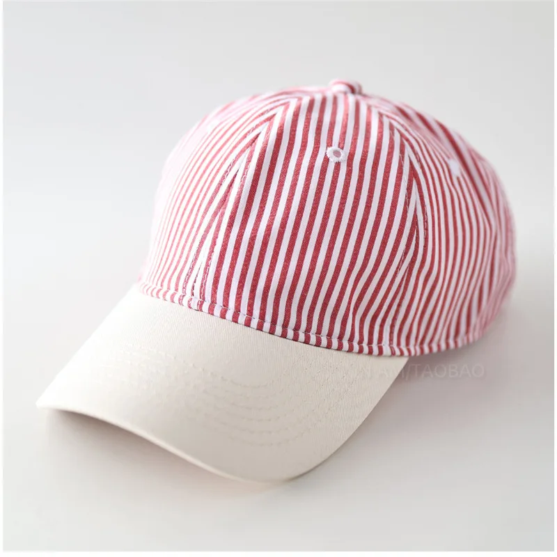Custom Printed Logo New Striped Baseball Cap Men and Women Outdoor Sports Cap Adjustable Sunshade Casual Soft TopTrucker Hat