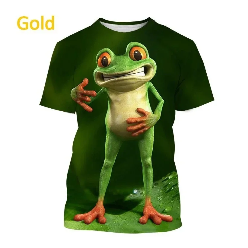

Summer New 3D Funny Tree Frog Graphic T shirts For Men Fashion Casual Animal Print T Shirt Personality Interesting Trend T-shirt