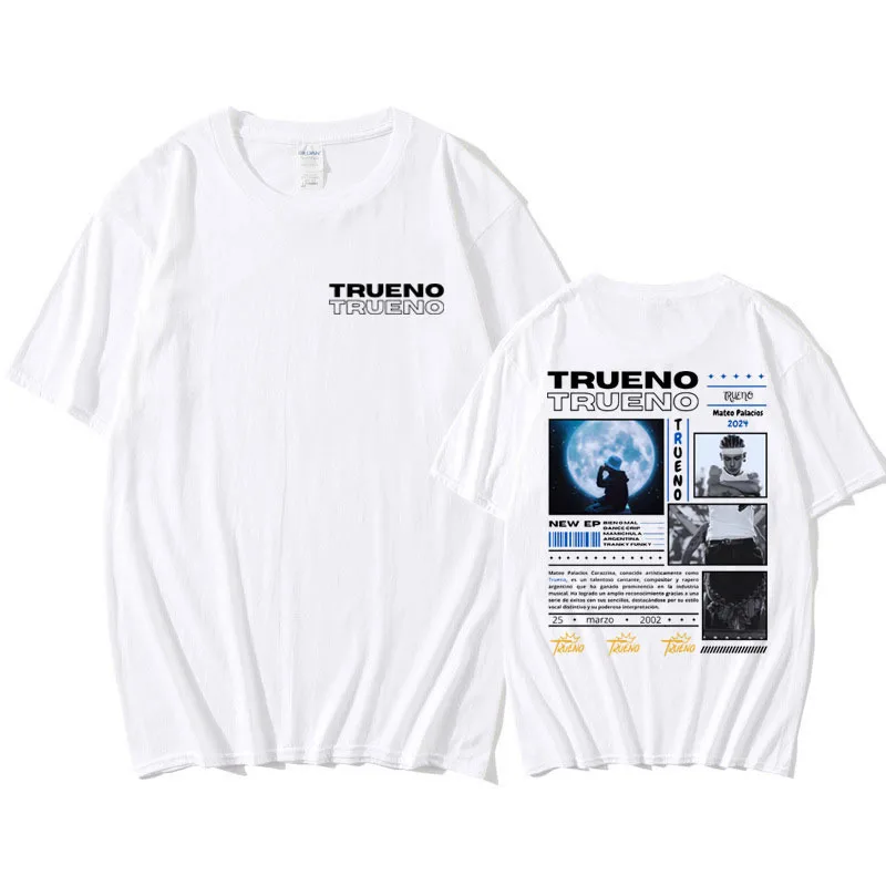 Hip Hop Rapper Trueno Mateo Palacios Music Album Print T Shirt Men's Women's Fashion Oversized T-shirt Rock Hip Hop Tshirts Male