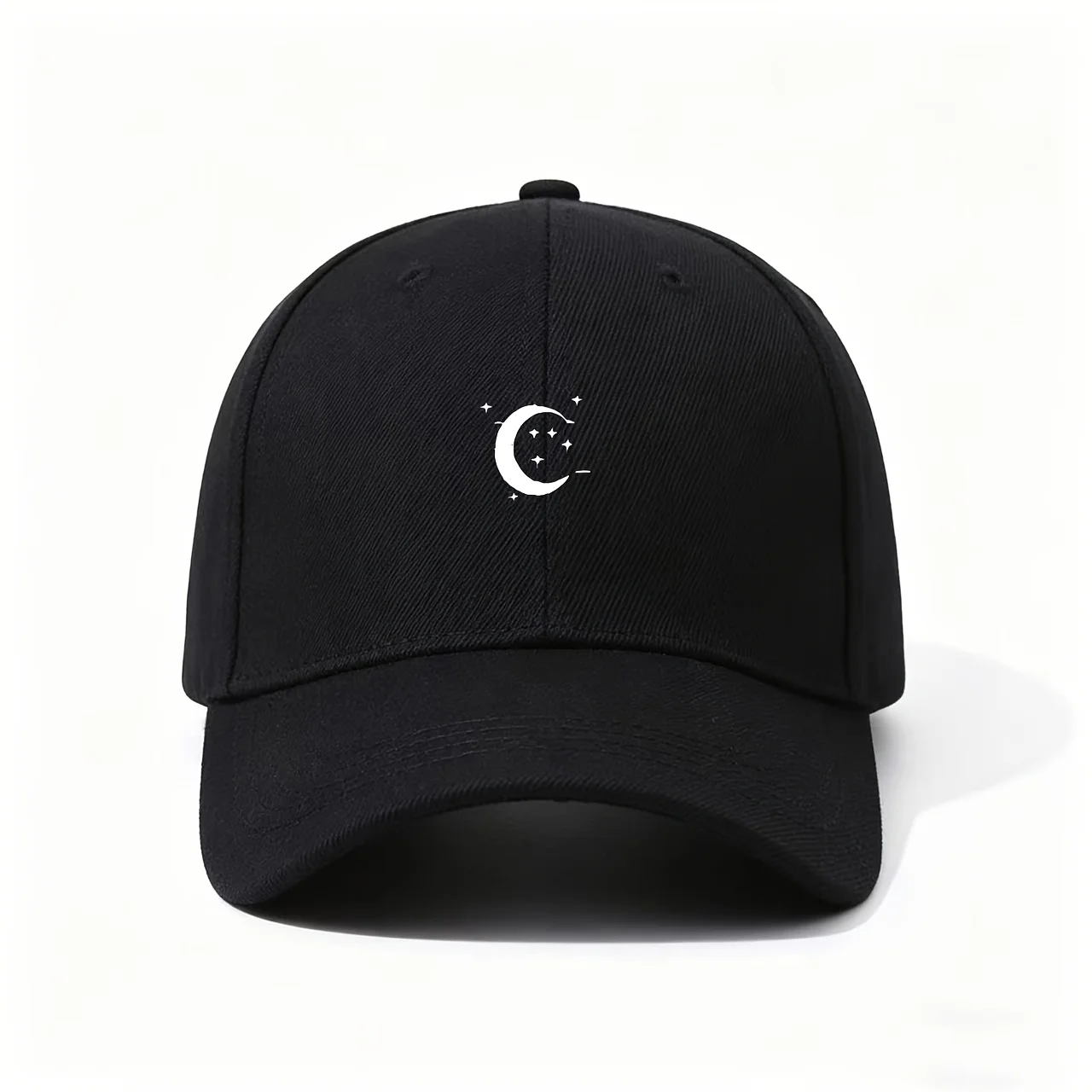 Adjustable Lightweight Baseball Cap with & Breathable - Moon & Star Print Suitable for Beach, Campus, Gifts, Promotional Souveni