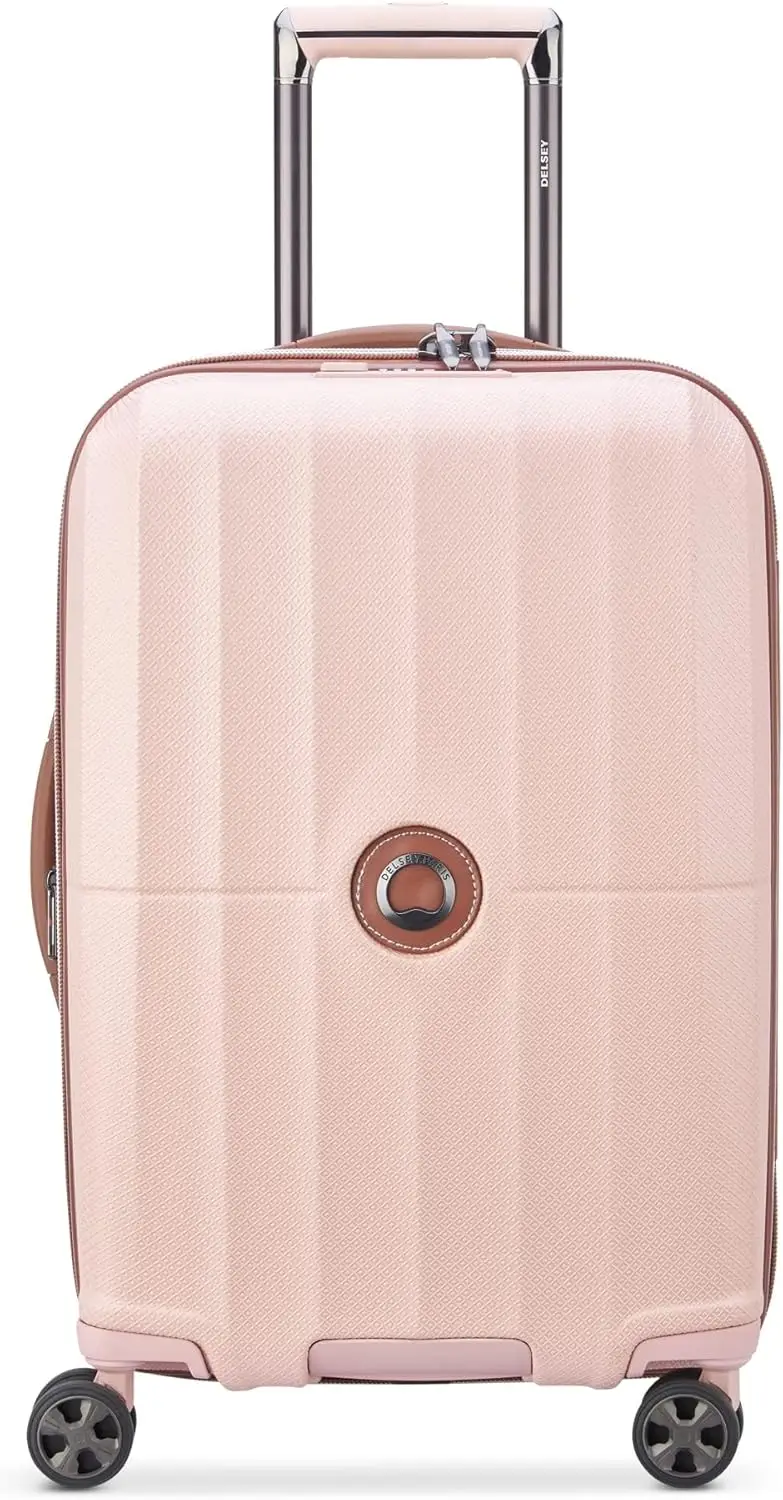 DELSEY Paris St. Tropez Maleta expandible rígida con ruedas giratorias, rosa, de mano de 21 pulgadas