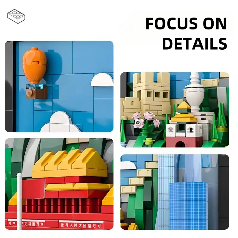 CINA Città di Pechino Building Blocks Cartolina Piccole Particelle Appese Foto Giocattoli Decorativi Per Le Ragazze Dei Ragazzi Giocattolo Regalo 49200 579 PZ