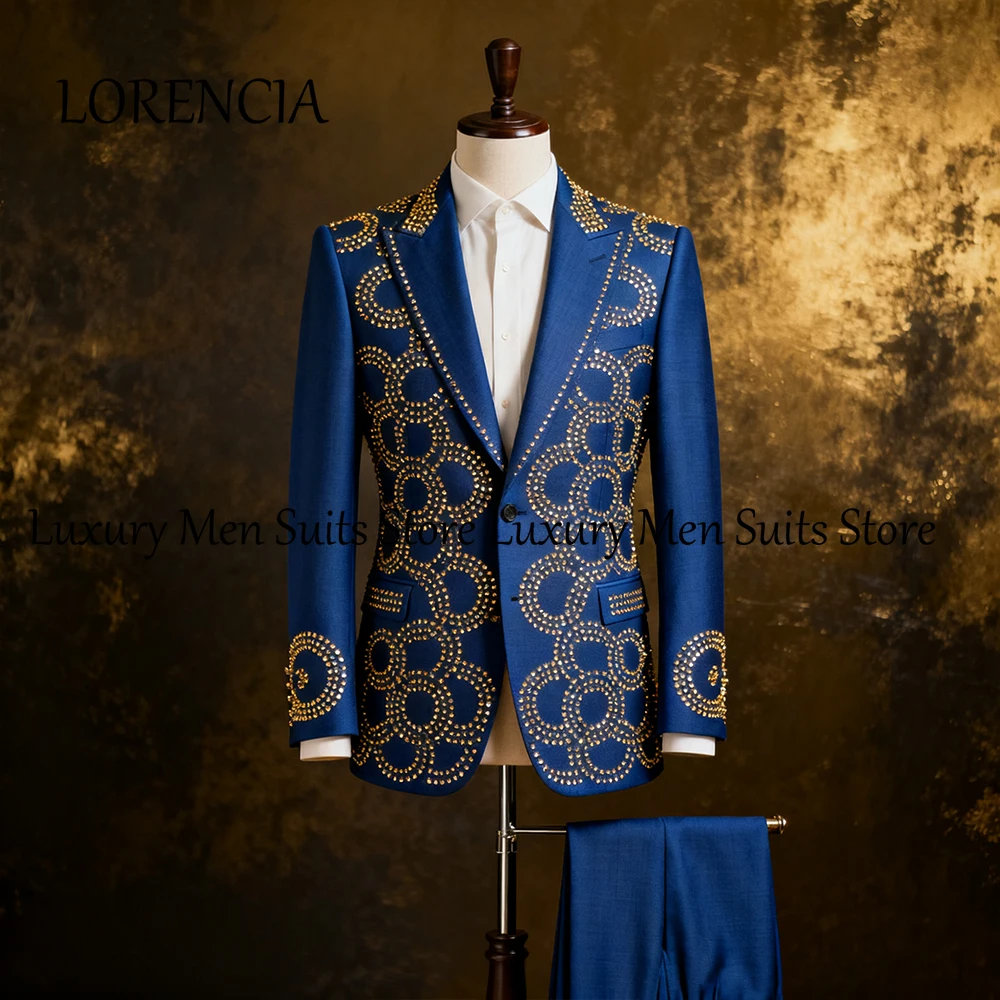 

Великолепные костюмы с кристаллами для мужчин, комплект смокингов для свадебной вечеринки и жениха с бриллиантами, индивидуальный пиджак, брюки traje ju изменений masculino