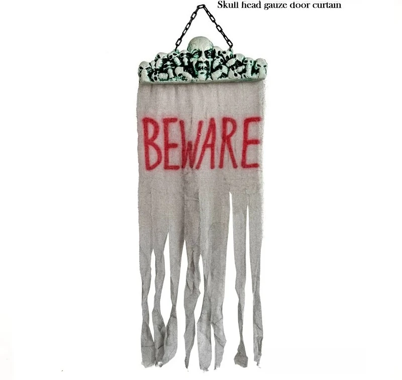 For Skull letter three-dimensional door curtain haunted house secret room bar rags luminous horror atmosphere decoration pendant