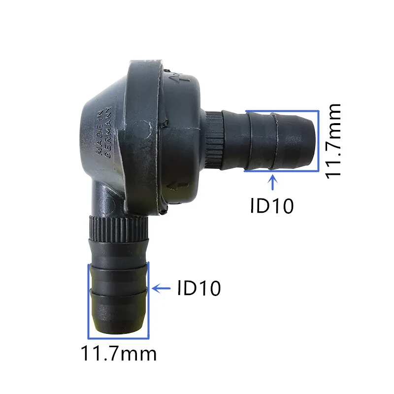 ID10 90 degree one-way valve bend joint original non return check valve suitable for diesel black auto parts 1pc