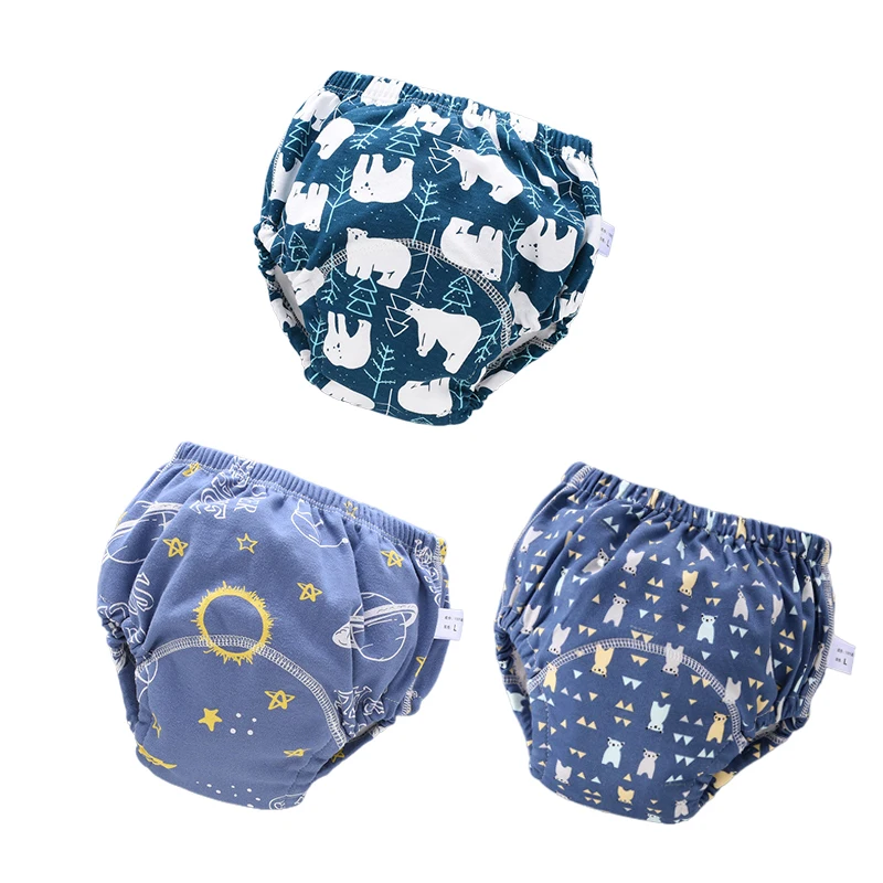 Baby Reusable Diapers Panties Potty Training Pants For Children Ecological Cloth Diaper Cotton Newborn Washable 6 Layers Nappies