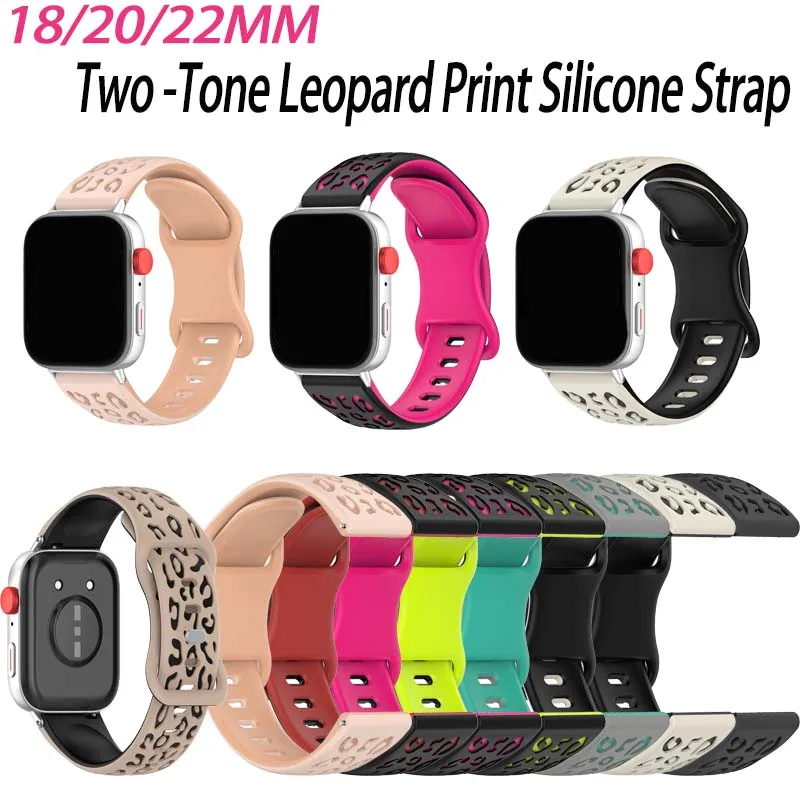 Silikon-Leopardenarmband für Samsung Galaxy Watch 7 6 5 4 40mm 44mm/Watch 4 6 Classic/Active 2/5 Pro/Watch 3 41mm Band