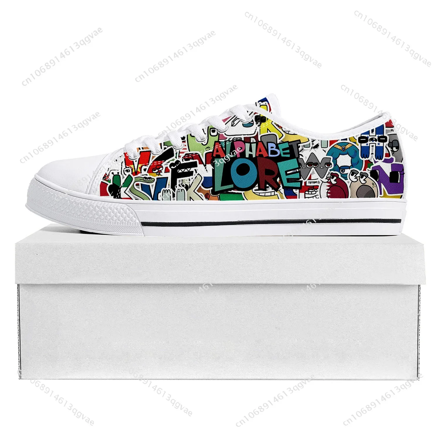 

Alphabet Lore Low Top High Quality Sneakers Mens Womens Teenager Canvas Sneaker Prode Casual Couple Shoes Custom Shoe White