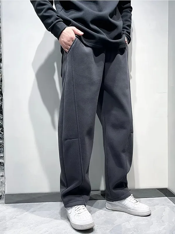 

Casual Loose Fit Knife Men's Pants Elastic Waist Straight Leg Spor Sweatpants Long Trousers Spring Autumn Simple Sle