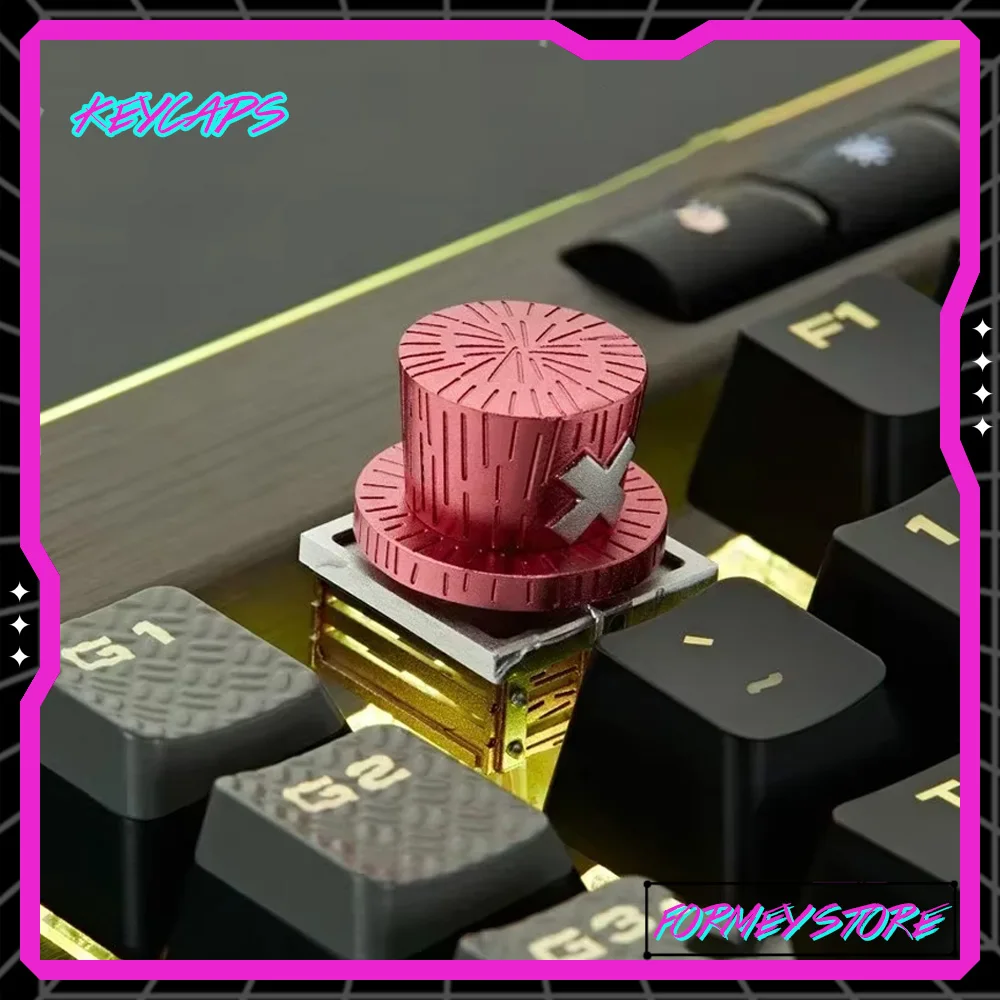 ZOMO Anime Keycaps Luffy Chopper Translucent 3D Key Cap HAT Aluminum Alloy One Piece Series Customized Mechanical Keyboard Gifts