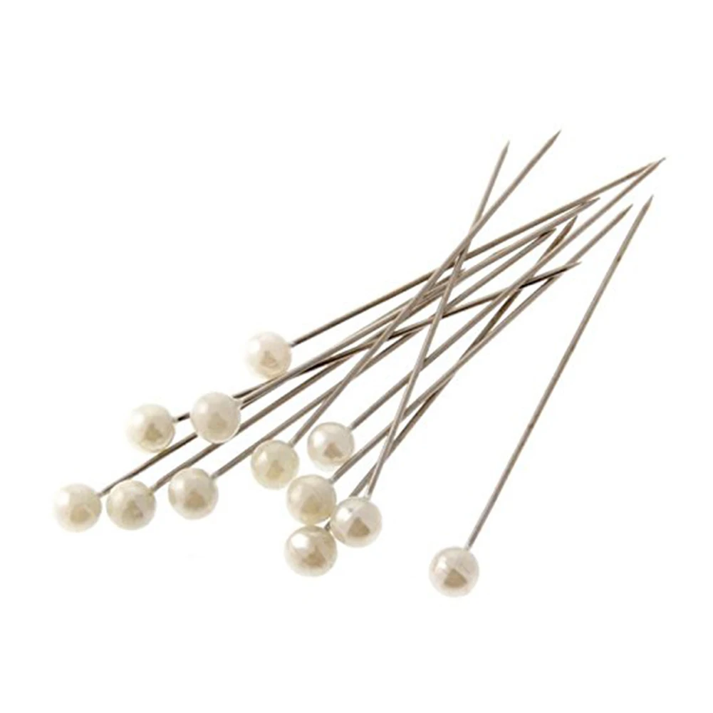 Head Pins,100pc Pearl Head Pins,Round Jewelry Pins for Wedding,DIY Dressmaking,Craft,Sewing,Decorations,Floral Corsage Bouquet