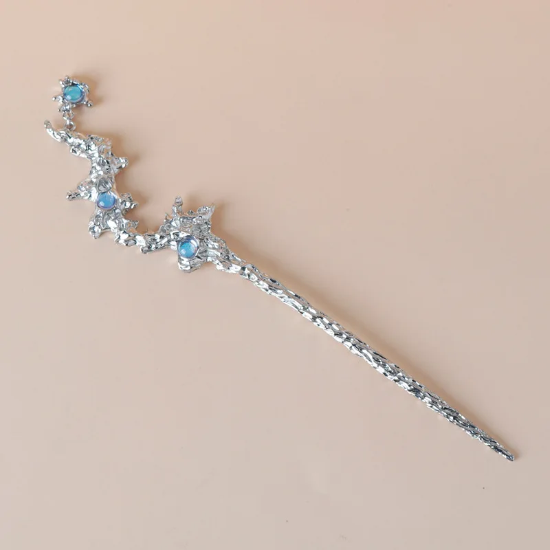 빈티지 월장석 머리 스틱 중국 스타일 간단한 머리 젓가락 머리핀 디스크 스틱 헤어 클립 머리 장식 헤어 액세서리