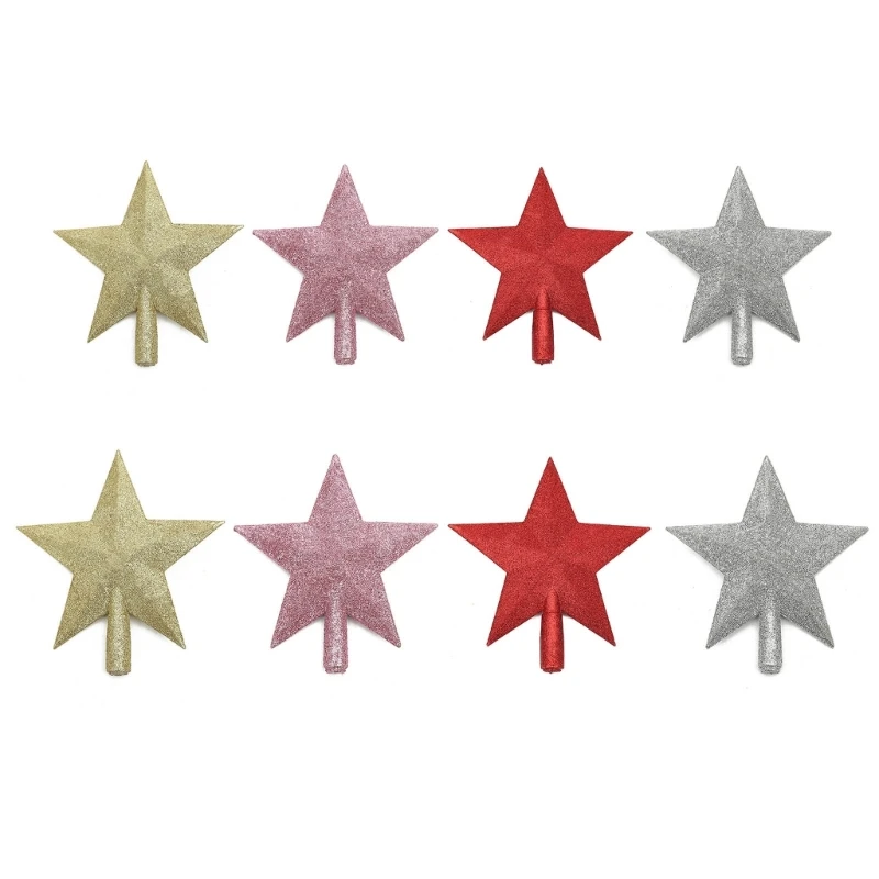 2025 New 2Pcs Unique Star Tree Toppers For Sparkling Christmas Home Decoration Ensembles